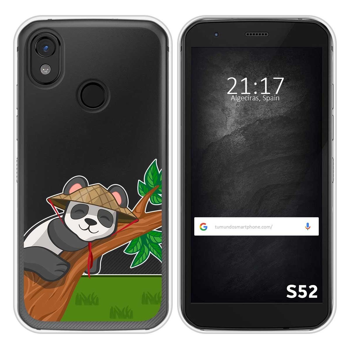 Funda Silicona Transparente para CAT S52 diseño Panda Dibujos