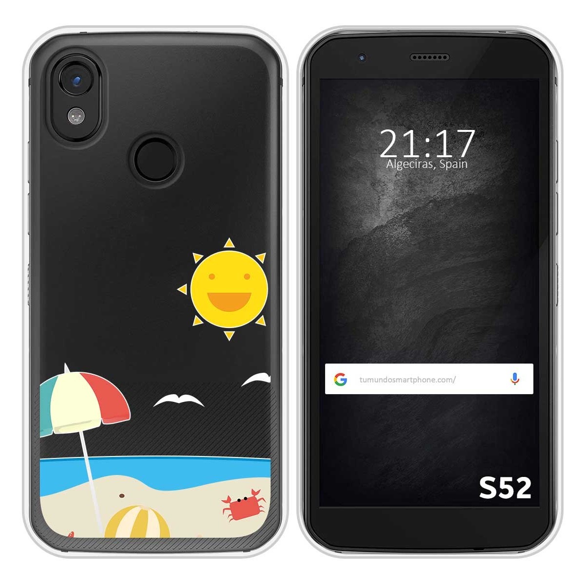 Funda Silicona Transparente para CAT S52 diseño Playa Dibujos