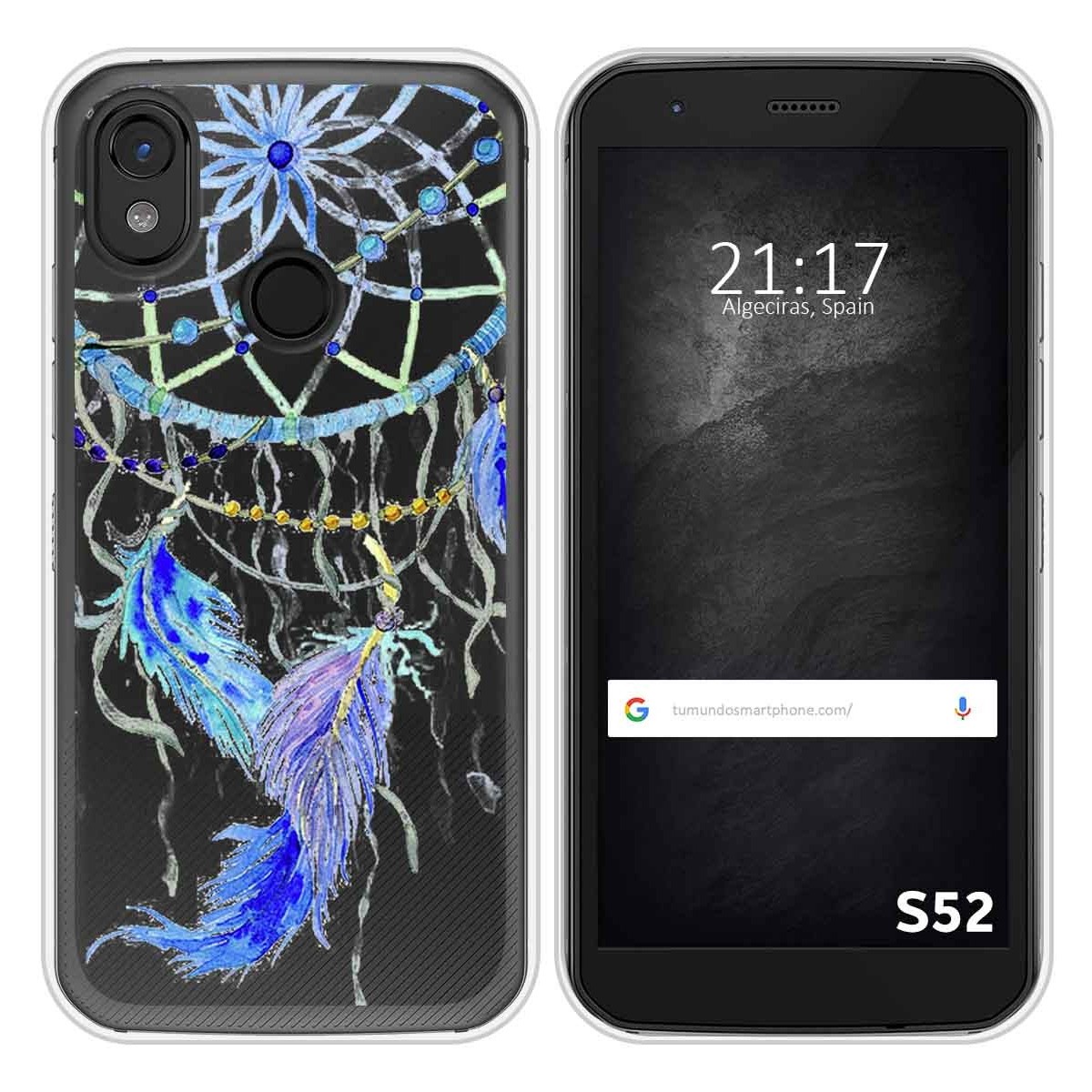 Funda Silicona Transparente para CAT S52 diseño Plumas Dibujos