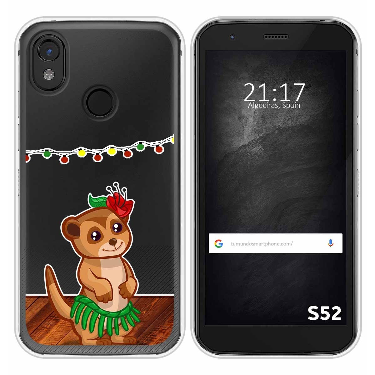 Funda Silicona Transparente para CAT S52 diseño Suricata Dibujos