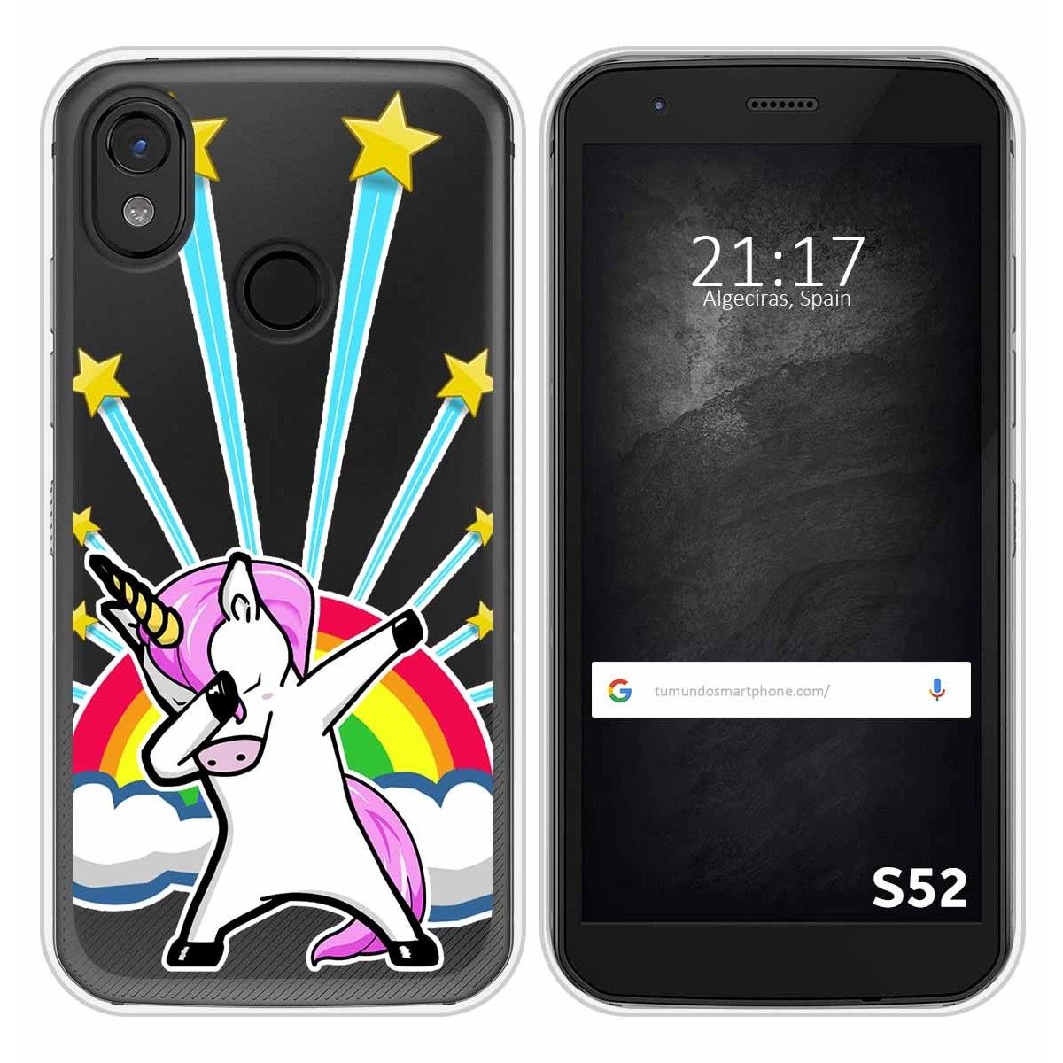 Funda Silicona Transparente para CAT S52 diseño Unicornio Dibujos