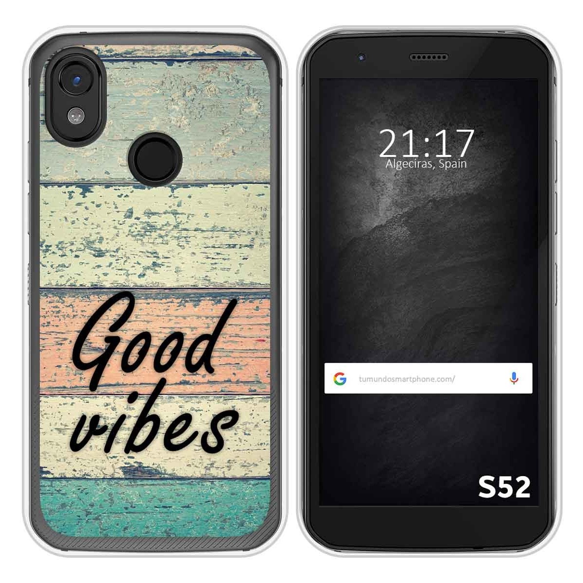 Funda Silicona para CAT S52 diseño Madera 01 Dibujos