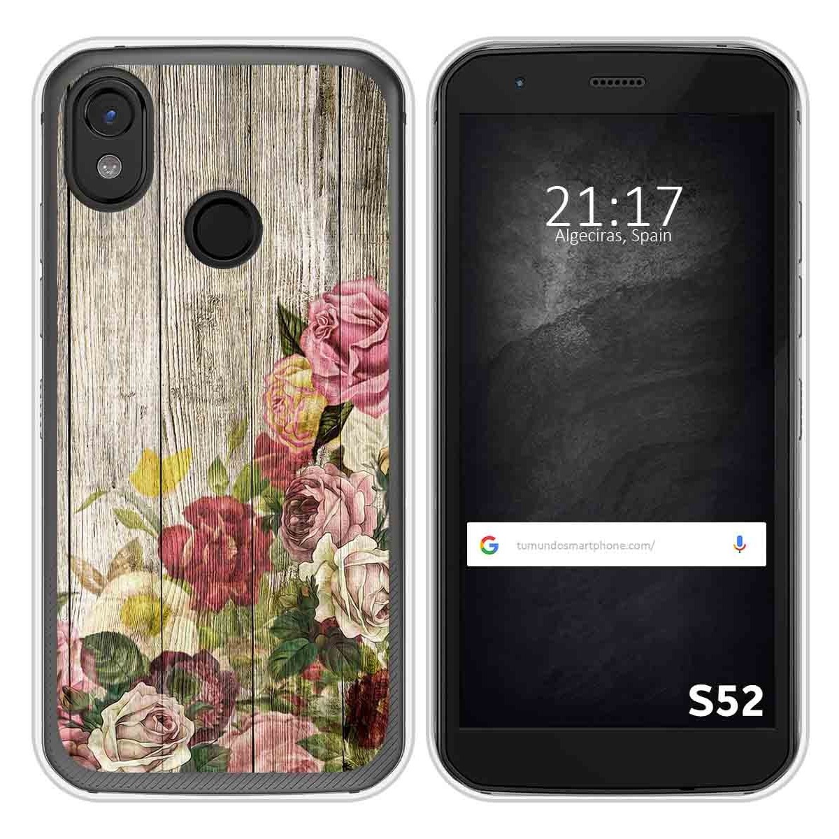 Funda Silicona para CAT S52 diseño Madera 08 Dibujos