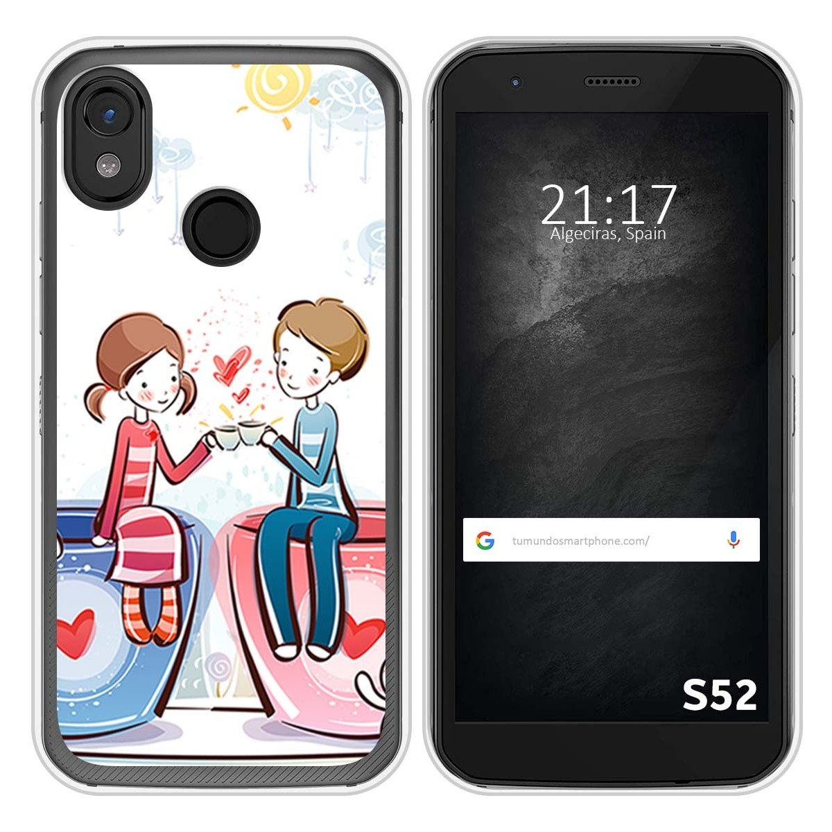 Funda Silicona para CAT S52 diseño Café Dibujos