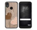 Funda Silicona para CAT S52 diseño Corazones Madera Dibujos