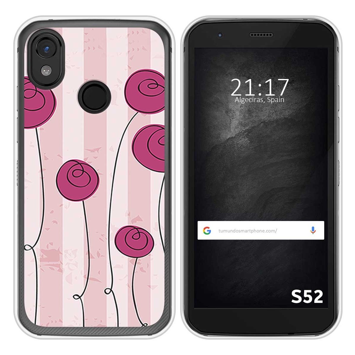 Funda Silicona para CAT S52 diseño Flores Vintage Dibujos