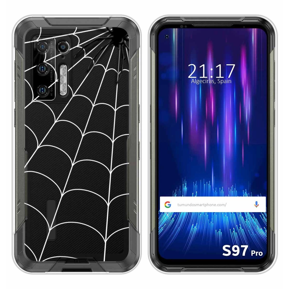 Funda Silicona Transparente para Doogee S97 Pro diseño Araña Dibujos
