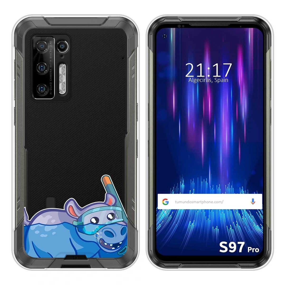 Funda Silicona Transparente para Doogee S97 Pro diseño Hipo Dibujos