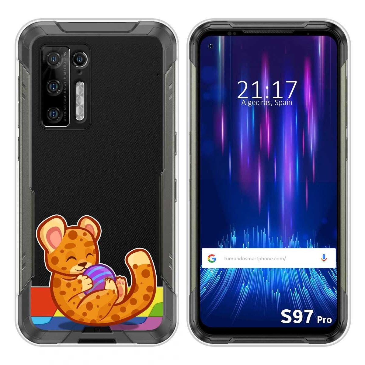 Funda Silicona Transparente para Doogee S97 Pro diseño Leopardo Dibujos