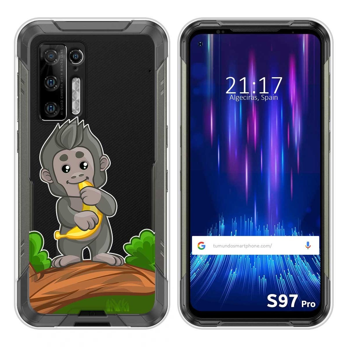 Funda Silicona Transparente para Doogee S97 Pro diseño Mono Dibujos