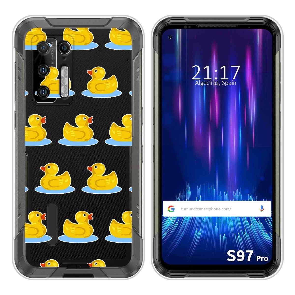 Funda Silicona Transparente para Doogee S97 Pro diseño Pato Dibujos