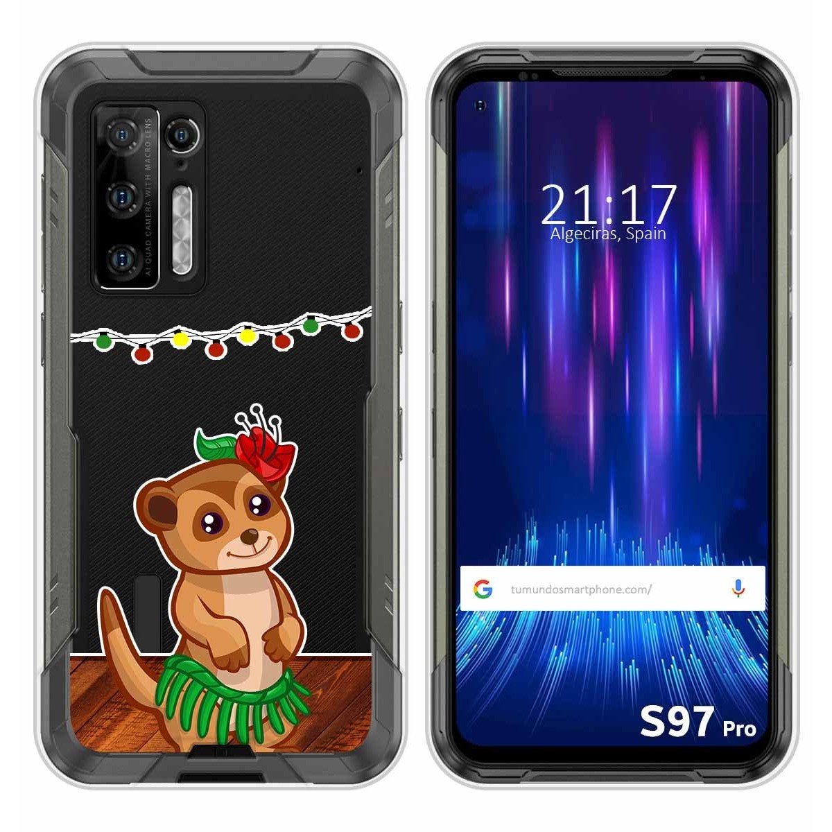 Funda Silicona Transparente para Doogee S97 Pro diseño Suricata Dibujos