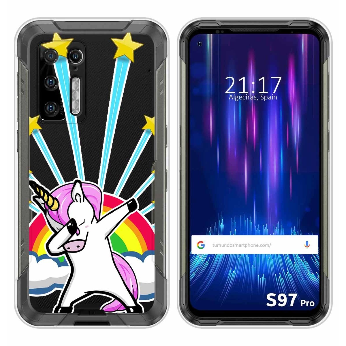 Funda Silicona Transparente para Doogee S97 Pro diseño Unicornio Dibujos