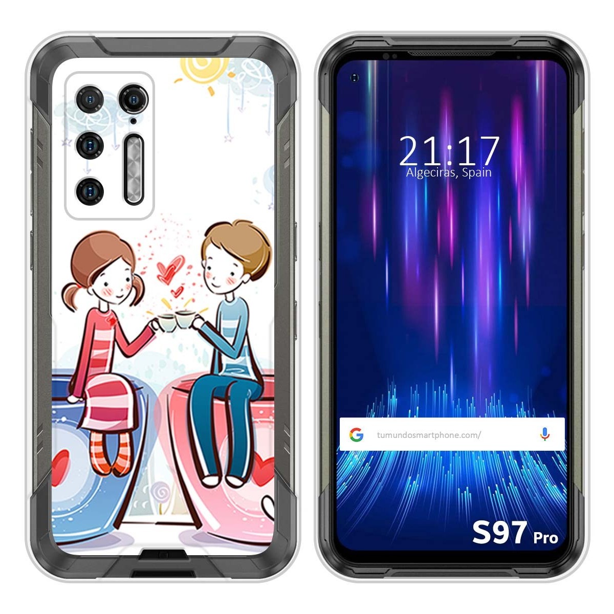 Funda Silicona para Doogee S97 Pro diseño Café Dibujos