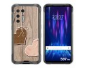 Funda Silicona para Doogee S97 Pro diseño Corazones Madera Dibujos