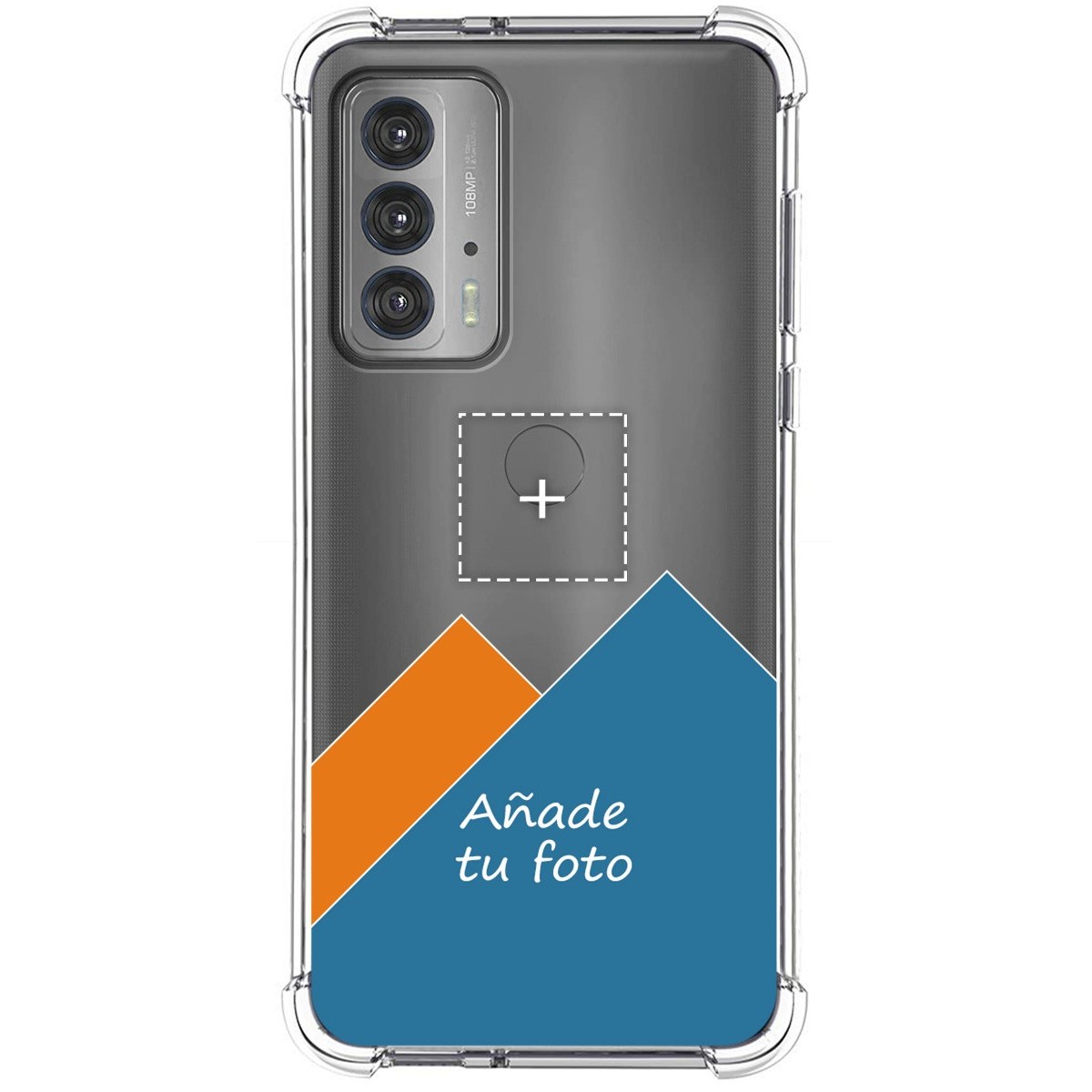 Personaliza tu Funda Silicona AntiGolpes Transparente con tu Fotografía para Motorola Edge 20 Dibujo Personalizada