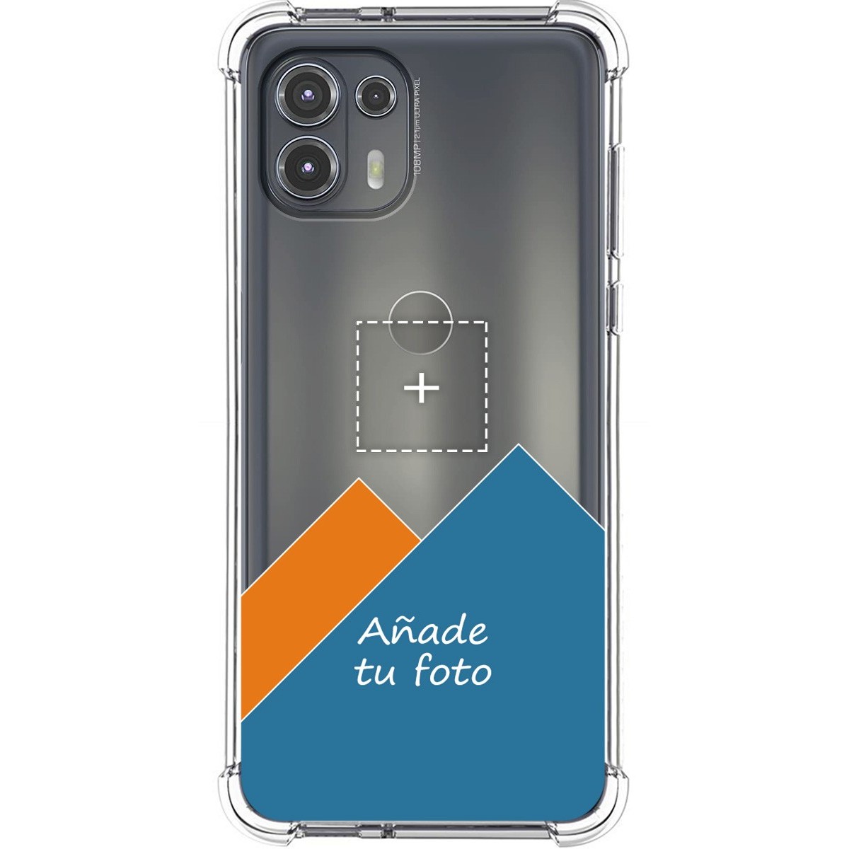 Personaliza tu Funda Silicona AntiGolpes Transparente con tu Fotografía para Motorola Edge 20 Lite Dibujo Personalizada