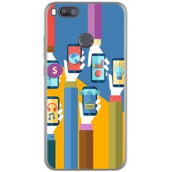 Funda Gel Tpu para Xiaomi Mi 5X / Mi A1 Diseño Apps Dibujos