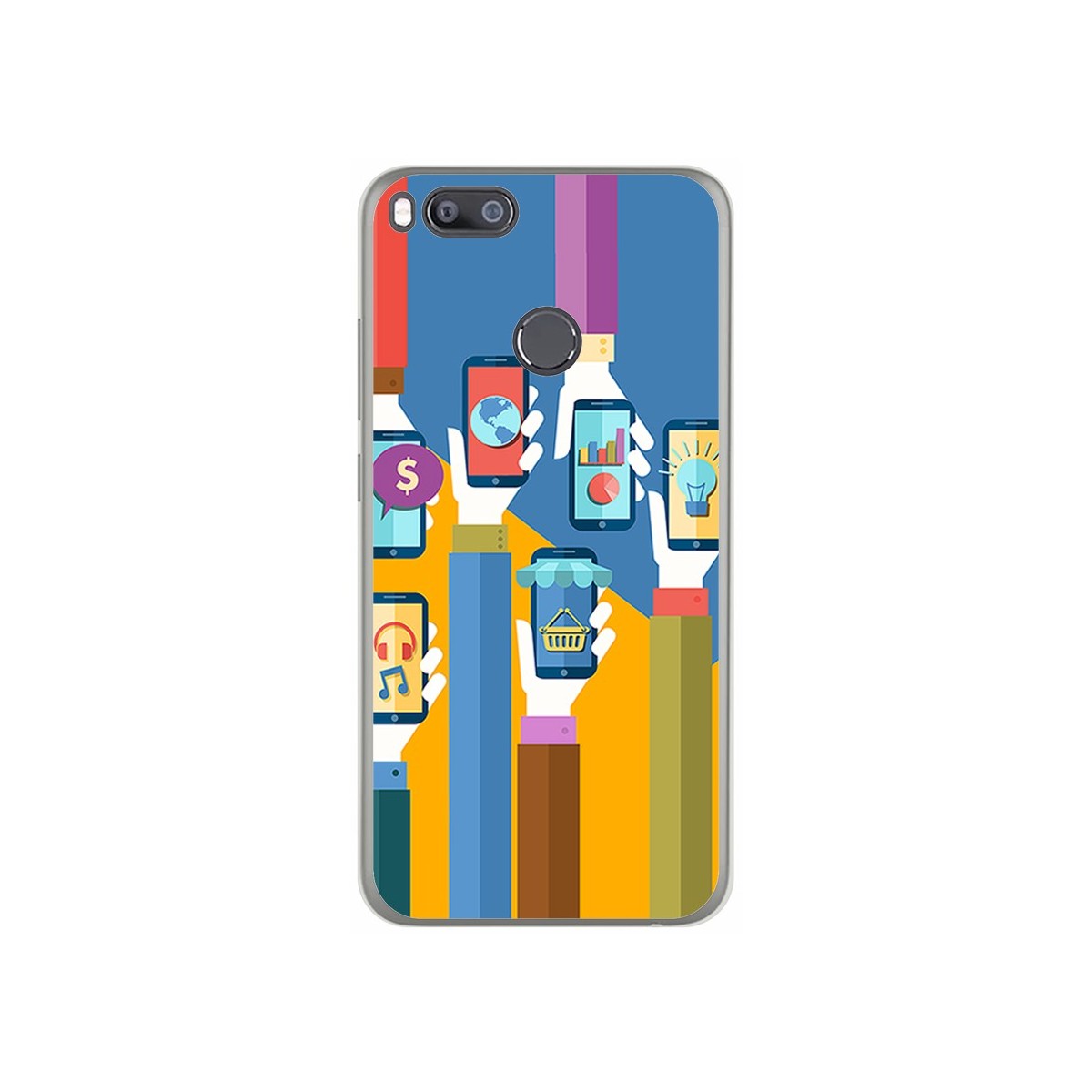 Funda Gel Tpu para Xiaomi Mi 5X / Mi A1 Diseño Apps Dibujos