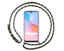 Funda Colgante Transparente para Vivo Y21 / Y21s / Y33s con Cordon Verde / Dorado