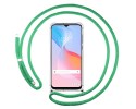 Funda Colgante Transparente para Vivo Y21 / Y21s / Y33s con Cordon Verde Agua