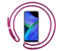 Funda Colgante Transparente para TCL 20 R 5G con Cordon Rosa Fucsia