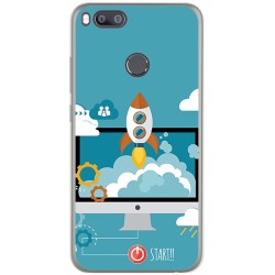 Funda Gel Tpu para Xiaomi Mi 5X / Mi A1 Diseño Cohete Dibujos