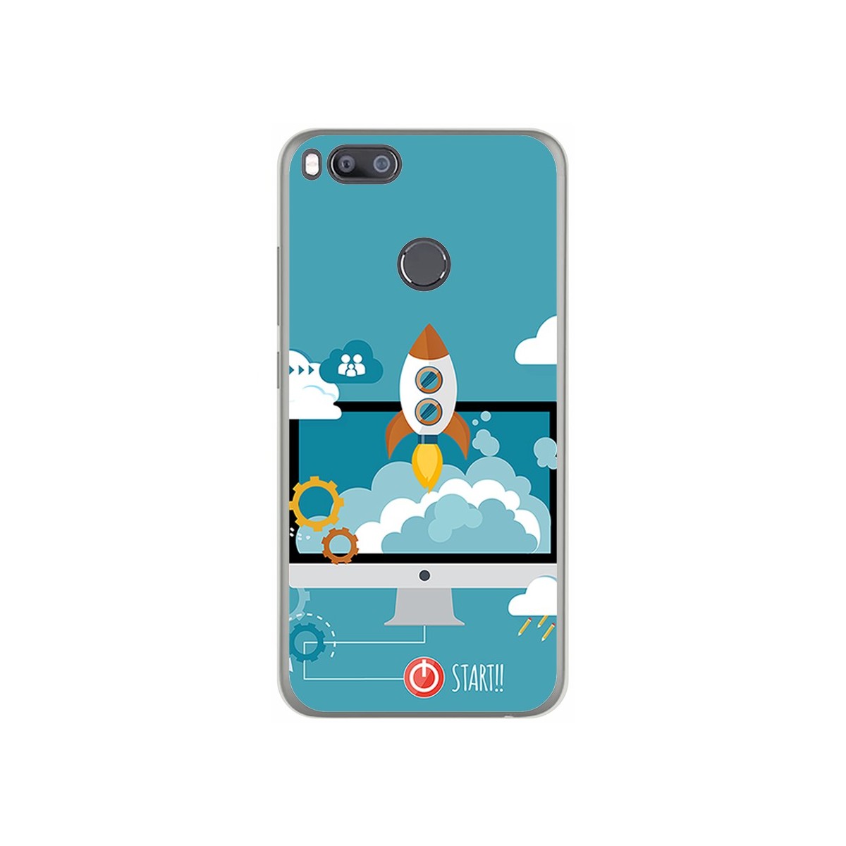 Funda Gel Tpu para Xiaomi Mi 5X / Mi A1 Diseño Cohete Dibujos