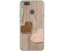 Funda Gel Tpu para Xiaomi Mi 5X / Mi A1 Diseño Corazones Madera Dibujos