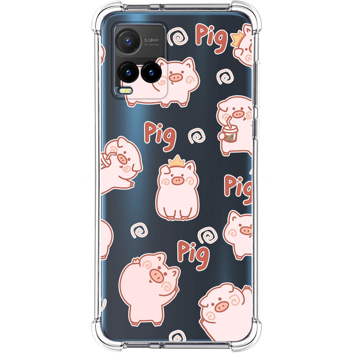 Funda Silicona Antigolpes para Vivo Y21 / Y21s / Y33s diseño Cerdos Dibujos