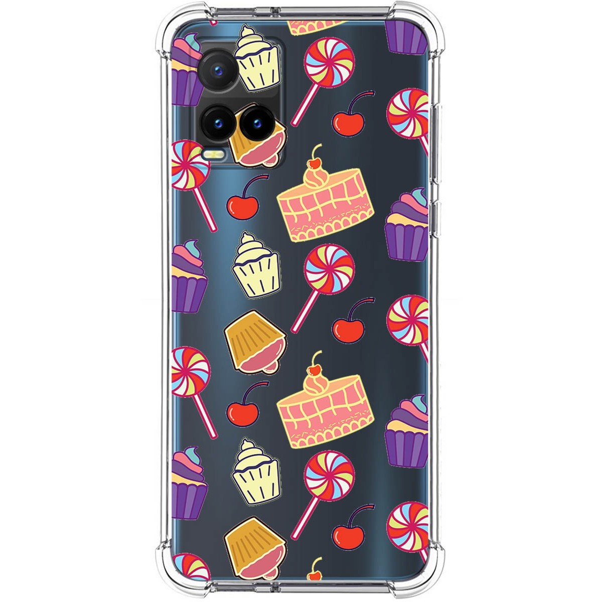 Funda Silicona Antigolpes para Vivo Y21 / Y21s / Y33s diseño Dulces 01 Dibujos