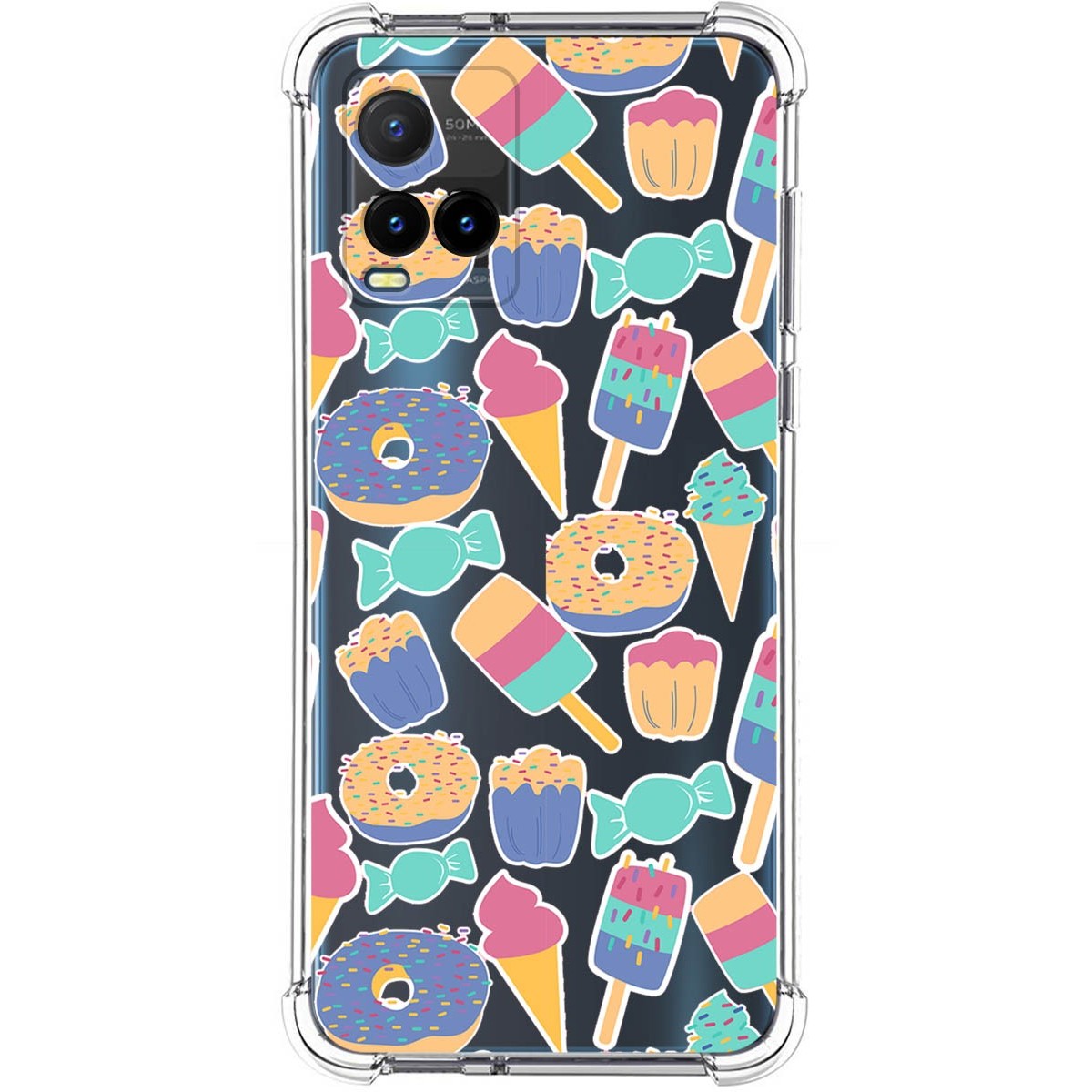 Funda Silicona Antigolpes para Vivo Y21 / Y21s / Y33s diseño Dulces 02 Dibujos