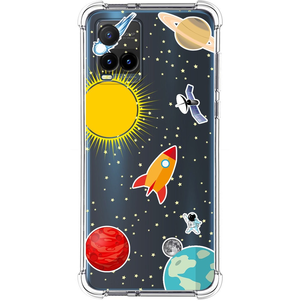 Funda Silicona Antigolpes para Vivo Y21 / Y21s / Y33s diseño Espacio Dibujos