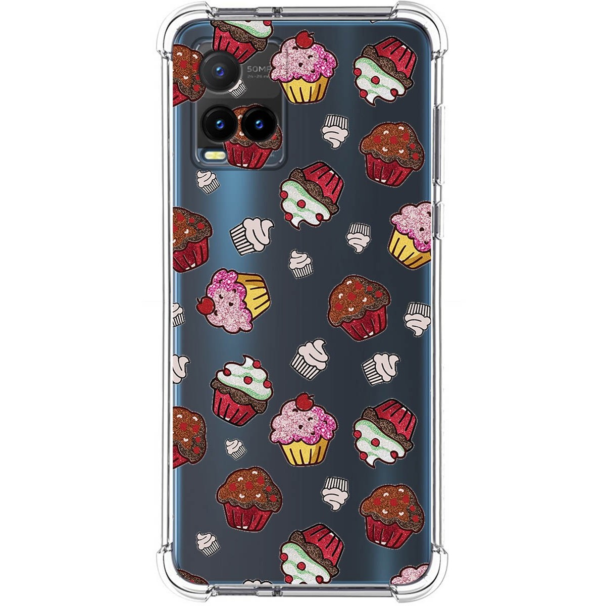 Funda Silicona Antigolpes para Vivo Y21 / Y21s / Y33s diseño Muffins Dibujos
