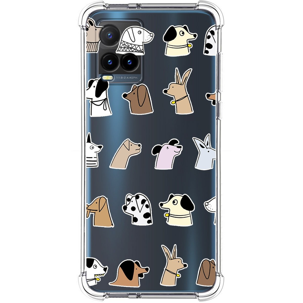 Funda Silicona Antigolpes para Vivo Y21 / Y21s / Y33s diseño Perros Dibujos