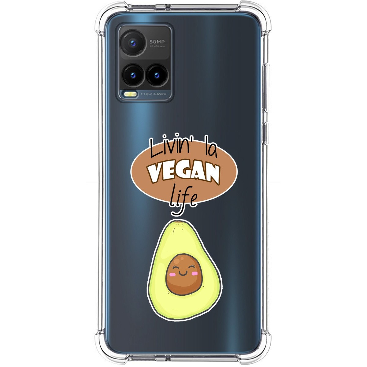 Funda Silicona Antigolpes para Vivo Y21 / Y21s / Y33s diseño Vegan Life Dibujos
