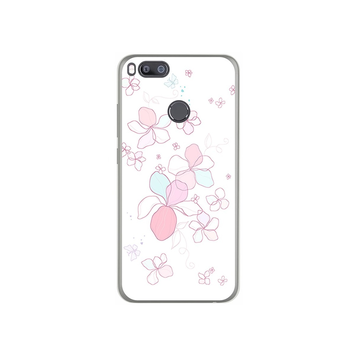 Funda Gel Tpu para Xiaomi Mi 5X / Mi A1 Diseño Flores Minimal Dibujos