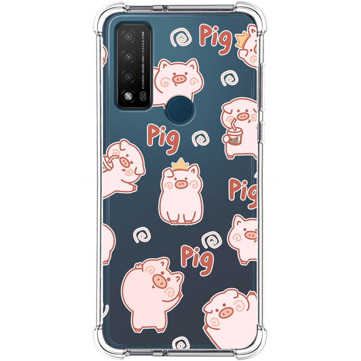 Funda Silicona Antigolpes para TCL 20 R 5G diseño Cerdos Dibujos