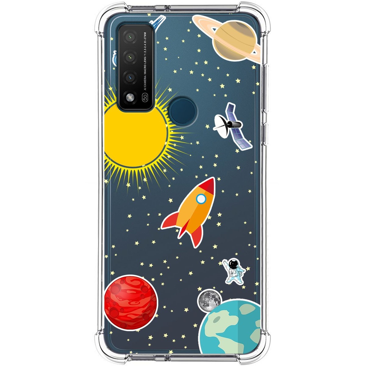 Funda Silicona Antigolpes para TCL 20 R 5G diseño Espacio Dibujos