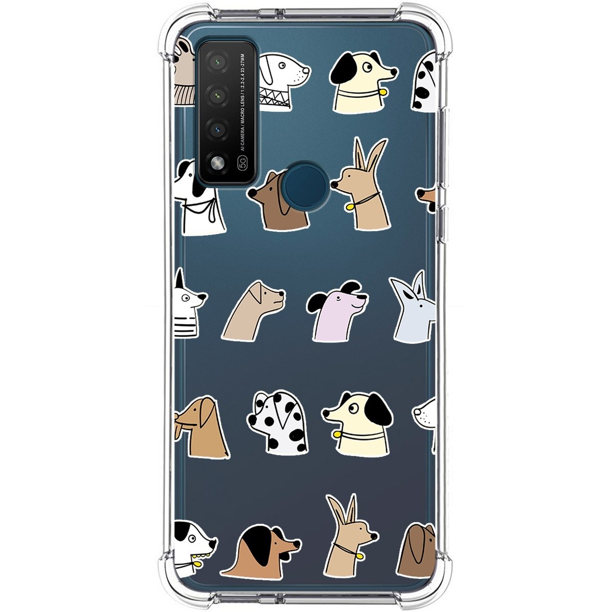 Funda Silicona Antigolpes para TCL 20 R 5G diseño Perros Dibujos