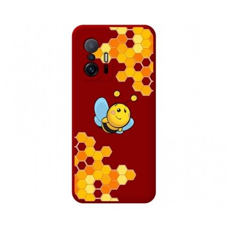 Funda Silicona Líquida Roja para Xiaomi 11T 5G / 11T Pro 5G diseño Abeja Dibujos