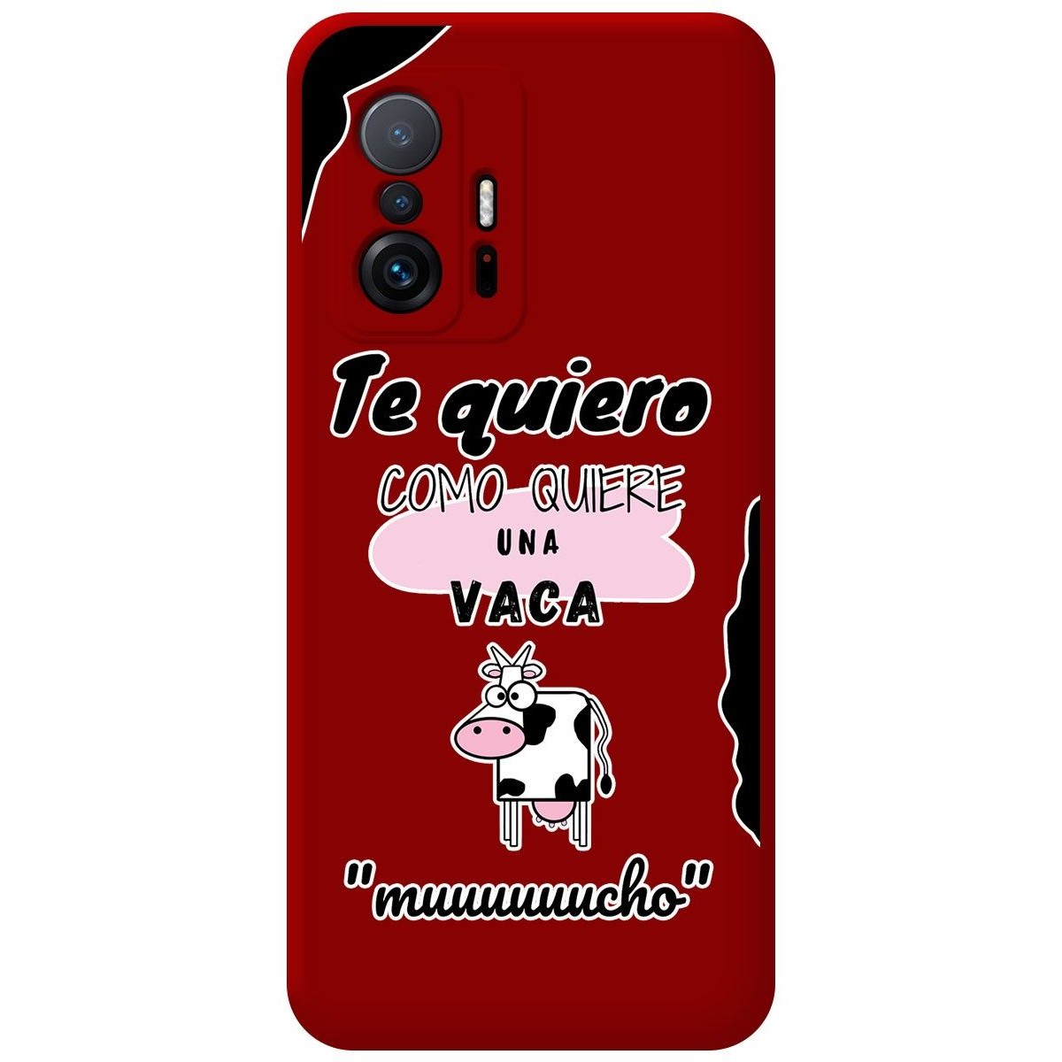 Funda Silicona Líquida Roja para Xiaomi 11T 5G / 11T Pro 5G diseño Vaca Dibujos