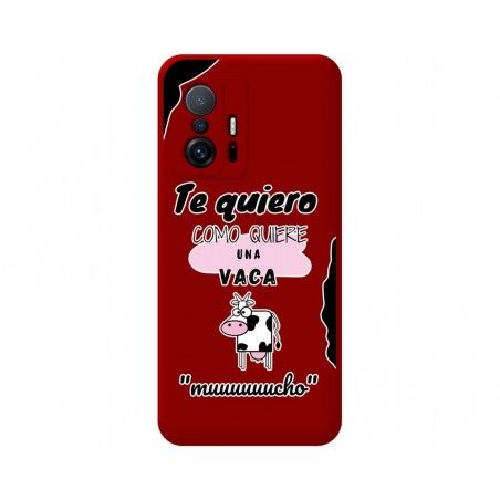 Funda Silicona Líquida Roja para Xiaomi 11T 5G / 11T Pro 5G diseño Vaca Dibujos