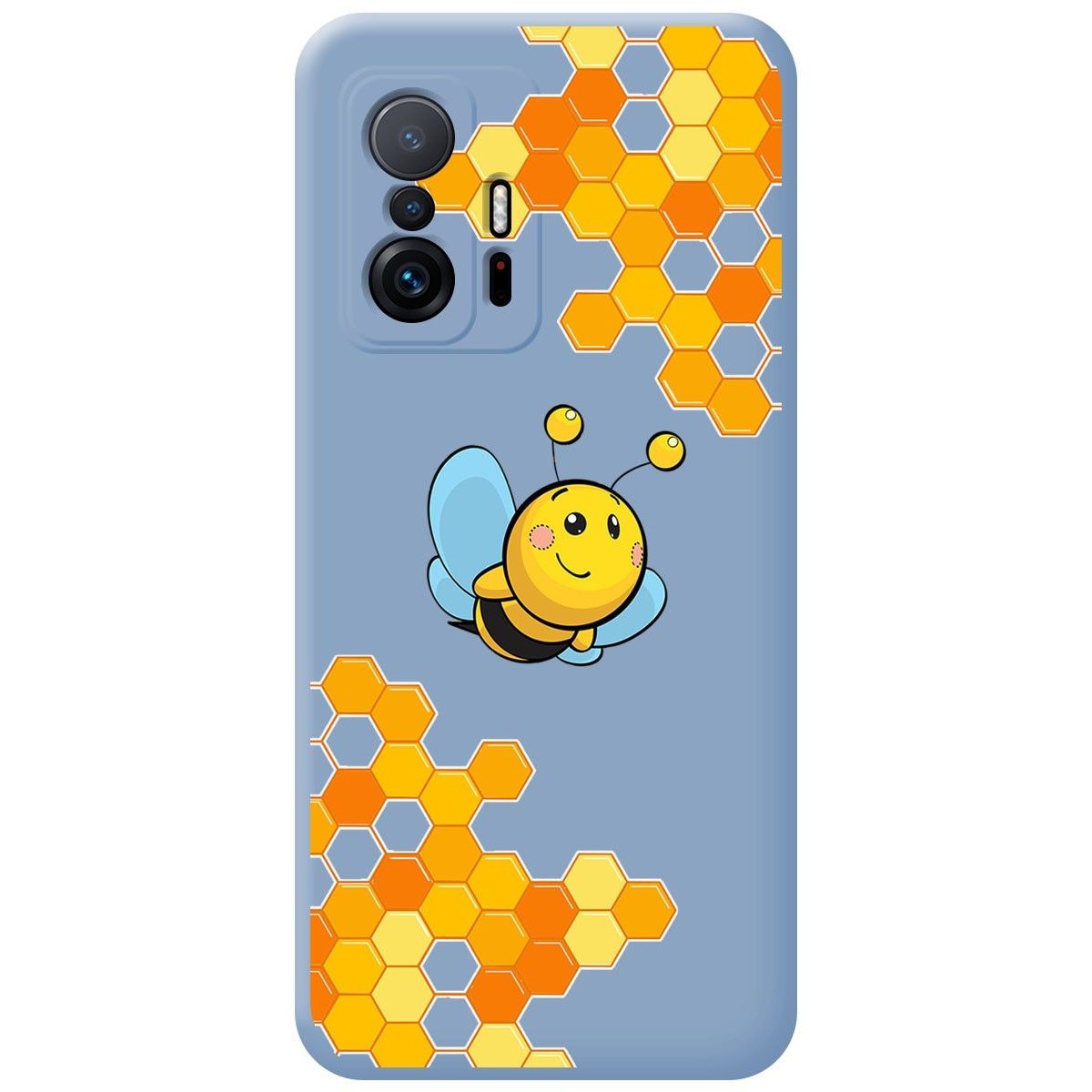 Funda Silicona Líquida Azul para Xiaomi 11T 5G / 11T Pro 5G diseño Abeja Dibujos