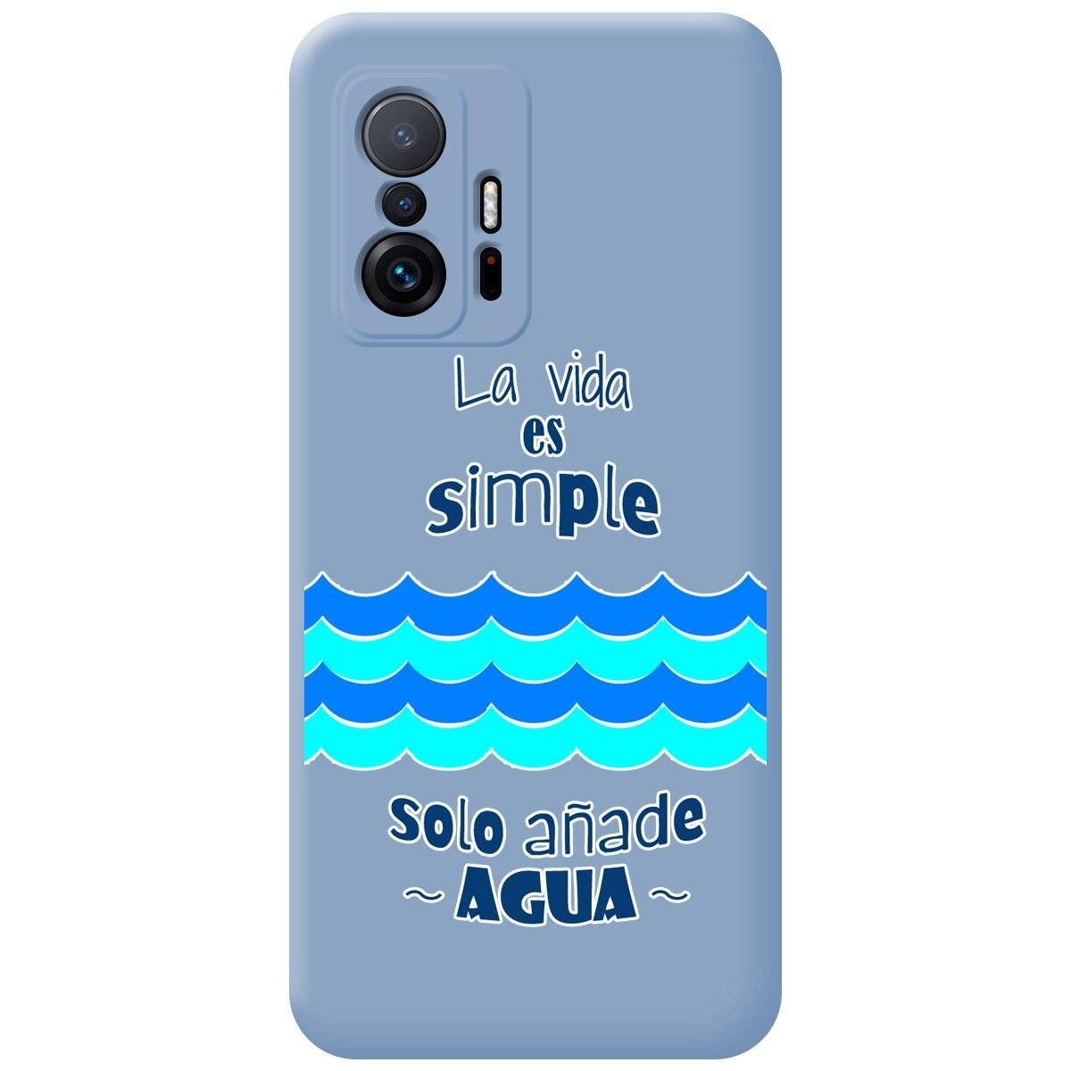 Funda Silicona Líquida Azul para Xiaomi 11T 5G / 11T Pro 5G diseño Agua Dibujos