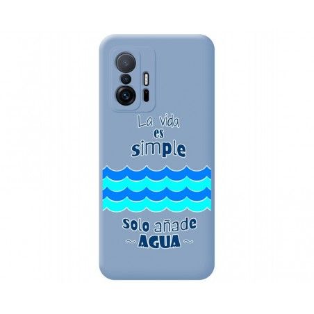 Funda Silicona Líquida Azul para Xiaomi 11T 5G / 11T Pro 5G diseño Agua Dibujos