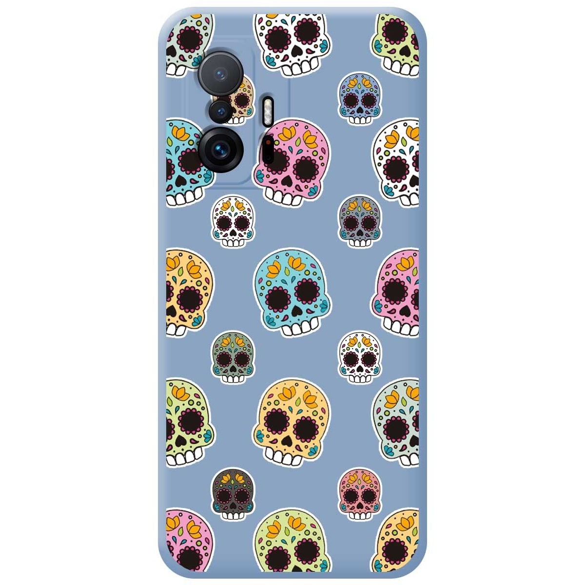 Funda Silicona Líquida Azul para Xiaomi 11T 5G / 11T Pro 5G diseño Catrina Dibujos