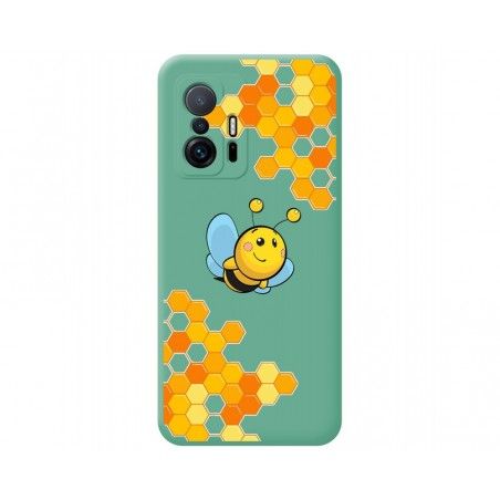 Funda Silicona Líquida Verde para Xiaomi 11T 5G / 11T Pro 5G diseño Abeja Dibujos