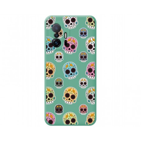 Funda Silicona Líquida Verde para Xiaomi 11T 5G / 11T Pro 5G diseño Catrina Dibujos