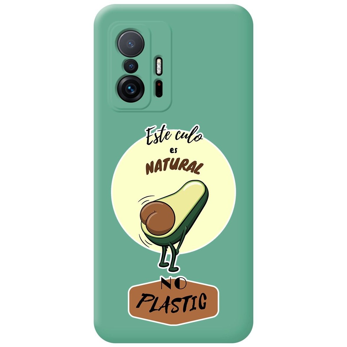 Funda Silicona Líquida Verde para Xiaomi 11T 5G / 11T Pro 5G diseño Culo Natural Dibujos